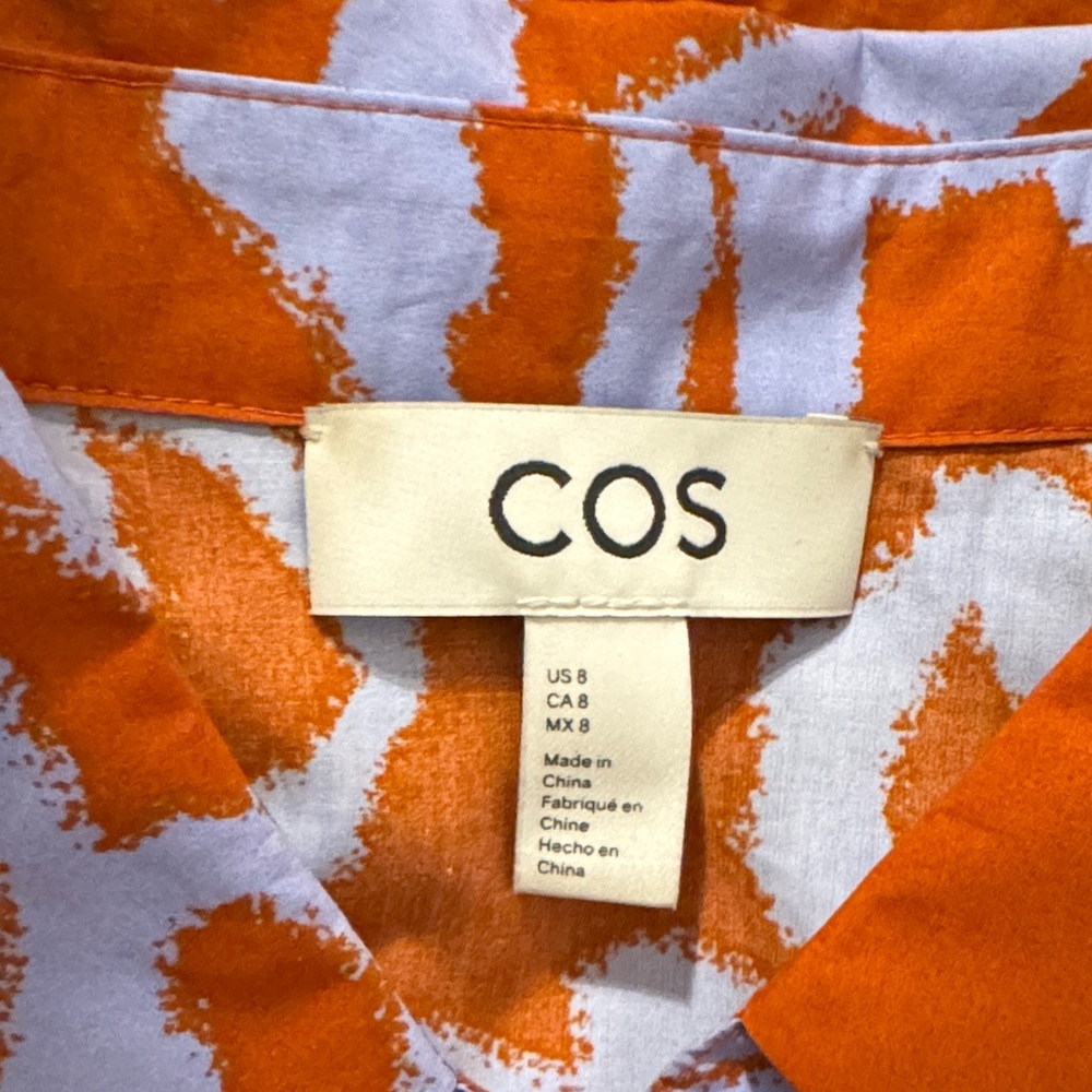 COS Orange and White Patterned Midi Dress‎ - Picture 2 of 10